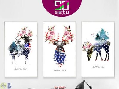 File gốc File tranh bộ bắc âu BA687 (in tráng gương) ốp tường