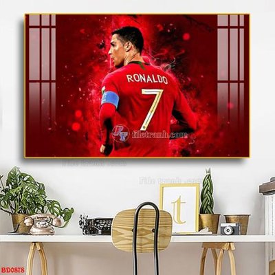 File tranh in trần 3D File tranh treo bóng đá BD878 (ảnh gốc)