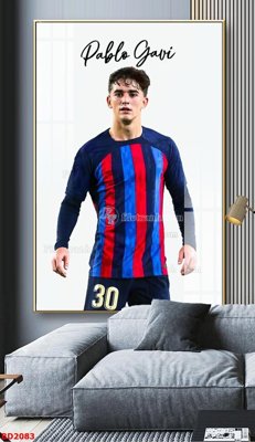 File in trần File tranh treo bóng đá BD2083 (bản gốc) hoa văn