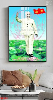 File in mica File tranh bác hồ in ấn BH101 (bản gốc) làm vách ngăn