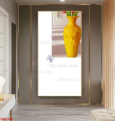File gốc File tranh bình hoa B2028 (chủ đề hiện đại) trang trí