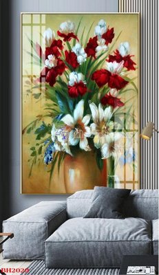 File gốc File tranh bình hoa B2029 (in lụa) cao cấp