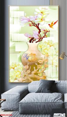 File tranh trang trí File tranh bình hoa B2036 (file gốc)