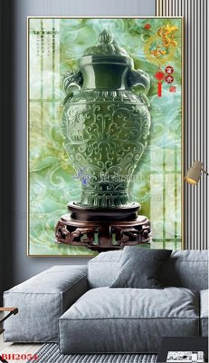 File tranh File tranh bình hoa B2054 (bản gốc) in lụa 5D