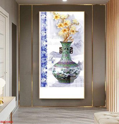 Tải file gốc File tranh bình hoa B2065 (in khổ lớn) không vỡ