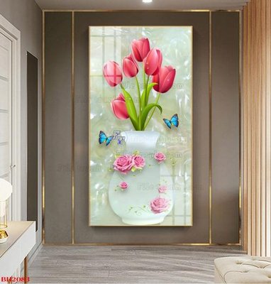 File gốc File tranh bình hoa B2083 (PNG) không nền chất lượng