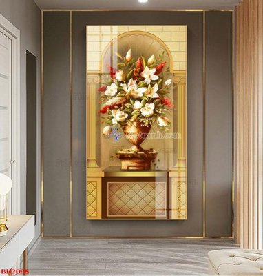 File gốc in mica File tranh bình hoa B2098 chất lượng