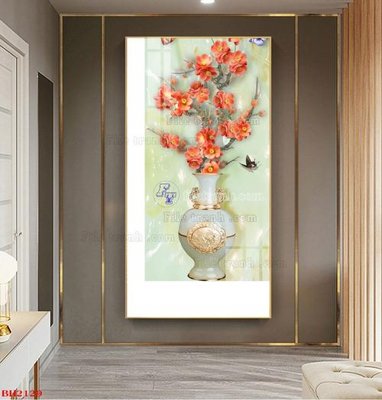 Tải file File tranh bình hoa B2129 (gốc) chủ đề phong thủy