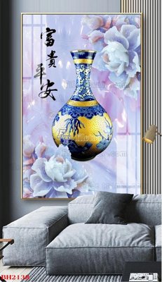 File PSD File tranh bình hoa B2138 (gốc) tách lớp chi tiết