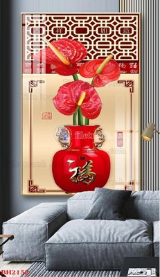 File gốc File tranh bình hoa B2152 (cho in UV) siêu nét