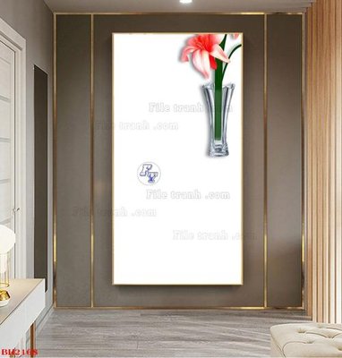 File gốc File tranh bình hoa B2168 (in mica) trang trí