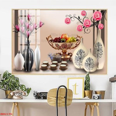 File PSD File tranh bình hoa B2176 (gốc) nhiều lớp (multi-layer)