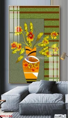 File tranh File tranh bình hoa B2184 (ảnh gốc) in trần xuyên sáng