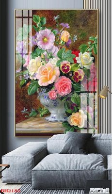 Chi tiết file gốc File tranh bình hoa B2185 (cho in tráng gương)