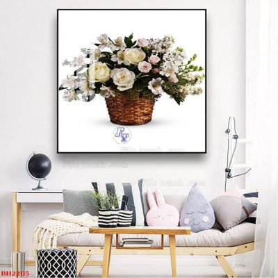 File gốc File tranh bình hoa B2205 (in tráng gương) sang trọng