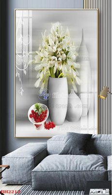 File tranh File tranh bình hoa B2212 (gốc) chủ đề tĩnh vật