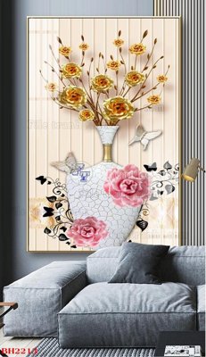 File gốc File tranh bình hoa B2213 (cho in ấn) độc quyền