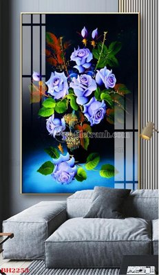 File tranh File tranh bình hoa B2253 (gốc) in trên kính