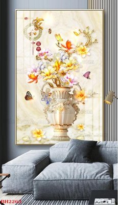 File in ấn File tranh bình hoa B2263 chuyên nghiệp