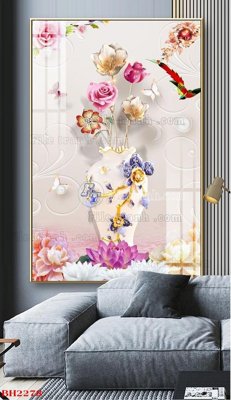 File tranh File tranh bình hoa B2278 (ảnh gốc) in trần xuyên sáng