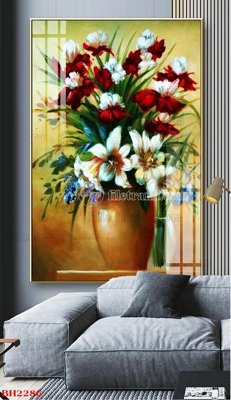 File ảnh File tranh bình hoa B2286 (gốc) in quảng cáo ngoài trời