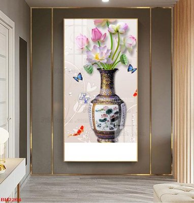 File ảnh File tranh bình hoa B2294 (gốc) cho trang trí nhà hàng