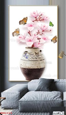 File PSD File tranh bình hoa B2315 (nguyên bản) cho thiết kế