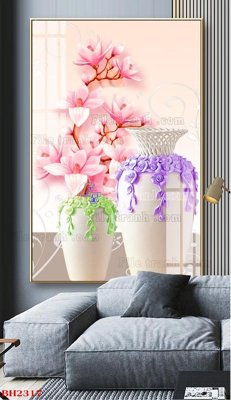 File tranh gốc File tranh bình hoa B2317 chủ đề hiện đại