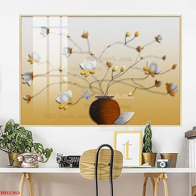 File gốc File tranh bình hoa B2361 (PSD/TIFF) độ phân giải cao