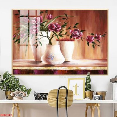 File tranh File tranh bình hoa B2373 (ảnh gốc) in trần nhà