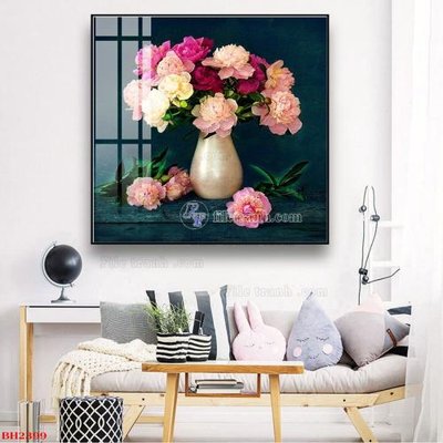 File tranh in trần 3D File tranh bình hoa B2399 (ảnh gốc)