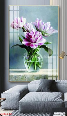 File tranh File tranh bình hoa B2410 (ảnh gốc) in trần nhà