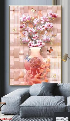 File tranh File tranh bình hoa B2421 (gốc) in trên kính