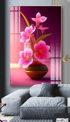 File gốc File tranh bình hoa 5D hoa đẹp BH4006 (ảnh chi tiết) để in trần