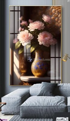 File ảnh File tranh bình hoa 5D hoa đẹp BH4012 (gốc) trang trí khách sạn