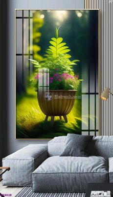 File tranh File tranh bình hoa 5D hoa đẹp BH4028 (bản gốc) treo tường