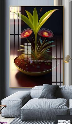 File tranh File tranh bình hoa 5D hoa đẹp BH4045 (bản gốc) in lụa 3D