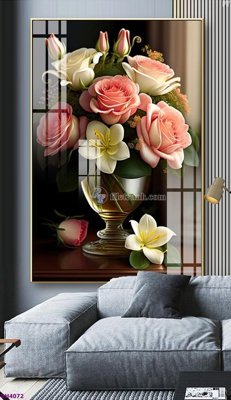 File PSD File tranh bình hoa 5D hoa đẹp BH4072 (bản gốc) đã tách nền