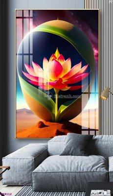 File gốc File tranh bình hoa 5D hoa đẹp BH4112 (in ấn) màu sắc trung thực