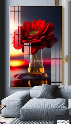 File tranh File tranh bình hoa 5D hoa đẹp BH4142 (bản gốc) in lụa 5D