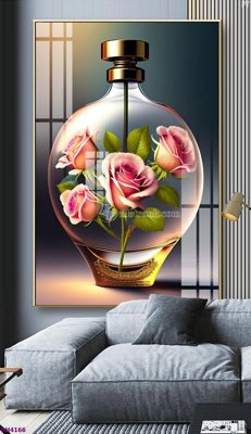 File gốc File tranh bình hoa 5D hoa đẹp BH4166 (cho in 3D) độc đáo