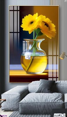 File in mica File tranh bình hoa 5D hoa đẹp BH4175 (bản gốc) siêu trong