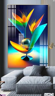 File in trần File tranh bình hoa 5D hoa đẹp BH4184 (bản gốc) 5D