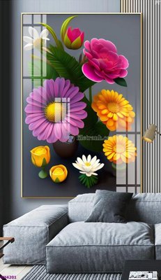 Tải file gốc File tranh bình hoa 5D hoa đẹp BH4201 (in khổ lớn) không vỡ