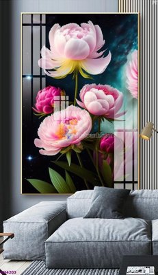 Tải file File tranh bình hoa 5D hoa đẹp BH4203 (ảnh gốc) in tranh kính