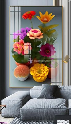 File gốc in ấn File tranh bình hoa 5D hoa đẹp BH4222 chất lượng vượt trội