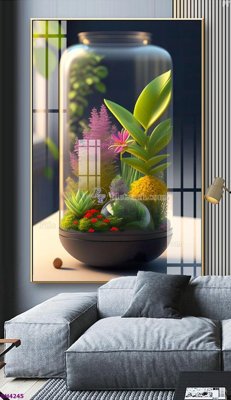 File tranh File tranh bình hoa 5D hoa đẹp BH4245 (bản gốc) in lụa 5D