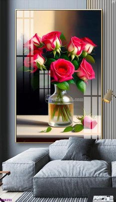 File gốc in ấn File tranh bình hoa 5D hoa đẹp BH4251 (sẵn sàng tải về)