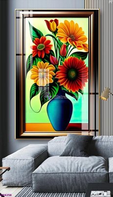 File in lụa File tranh bình hoa 5D hoa đẹp BH4256 (phong cảnh) File tranh bình hoa 5D hoa đẹp BH4256