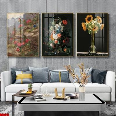 File ảnh File tranh bộ 3 bình hoa phong cách cổ điển BH6015 (gốc) in Hiflex